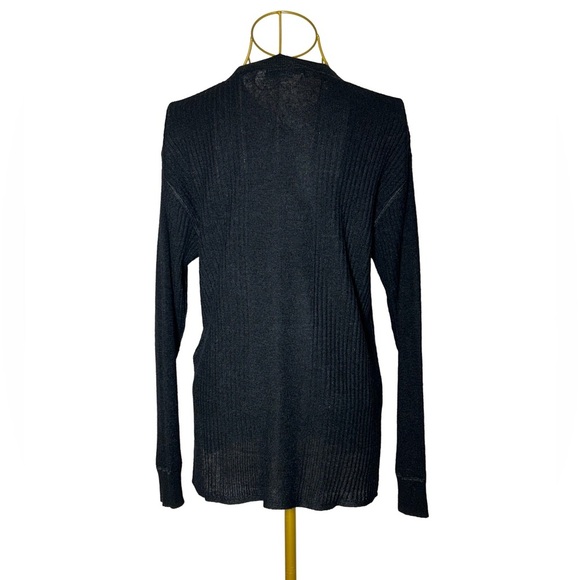 NWT Madewell OVERSIZED Black Ribbed Alpaca-Blend, Soft Crewneck Sweater, XXS - Picture 4 of 15